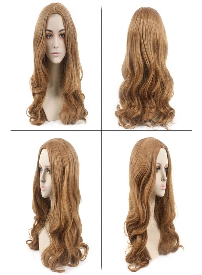 HiFEN Light Brown Wig - Cosplay Curly Wigs for Women - M3gan Synthetic Long Hair Wig, 24 inches Halloween Wigs (Light Brown wig) - Image 4